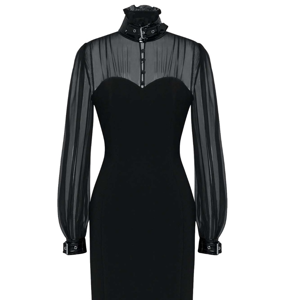 BRAND NEW MOSCHINO COUTURE BONDAGE BUCKLE CADY STRETCH DRESS WITH TAGS